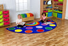 Rainbow™ Semi-Circle Placement 3x1.5m Carpet-Corner & Semi-Circle,Kit For Kids,Mats & Rugs,Multi-Colour,Placement Carpets,Rainbow Theme Sensory Room,Rugs,Wellbeing Furniture-Learning SPACE