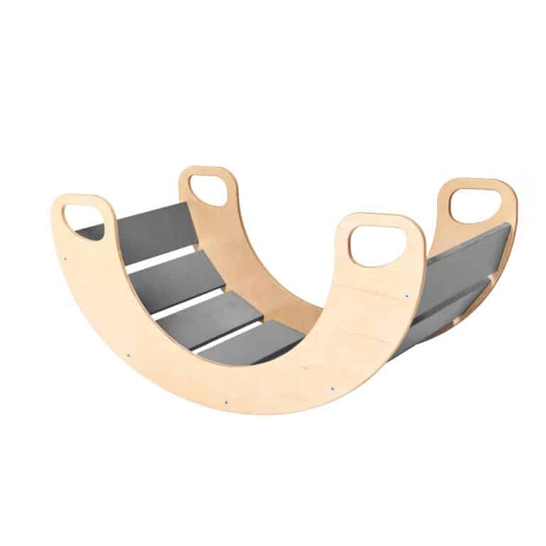 Wooden Slat Rocker Board, Grey Sensory toy Learning SPACE
