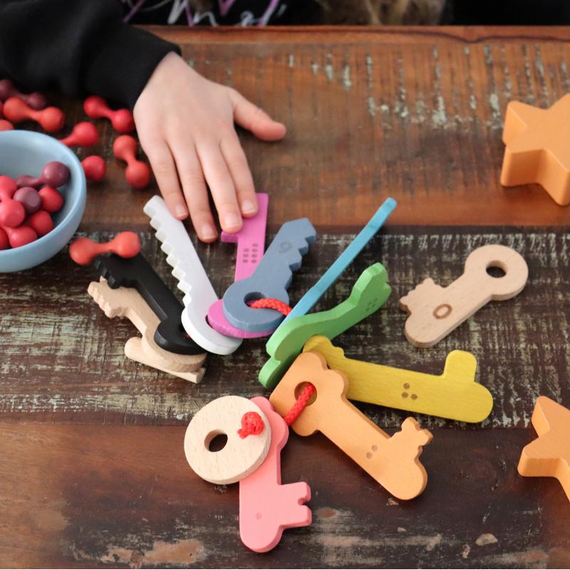 Rainbow Wooden Counting Keys, Learning SPACE