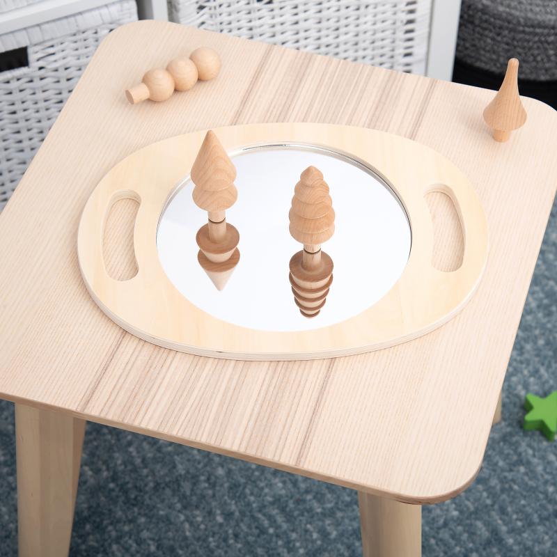 Hand Held Wooden Mirror, Learning SPACE