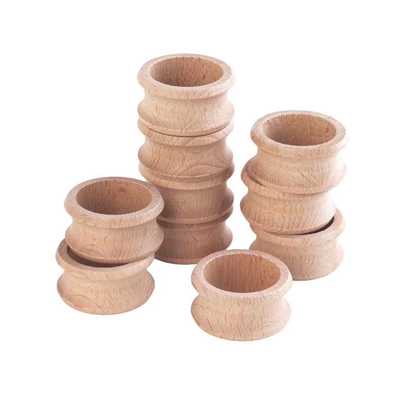 Natural Wooden Napkin Rings - Pk10, Learning SPACE