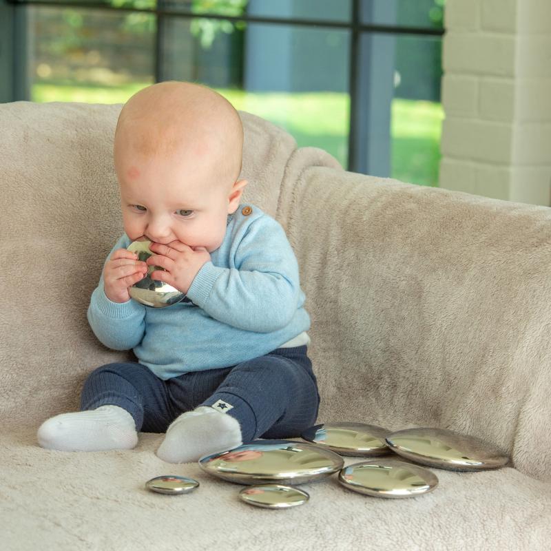 Sensory Reflective Silver Buttons - Pk7, Sensory toy Learning SPACE