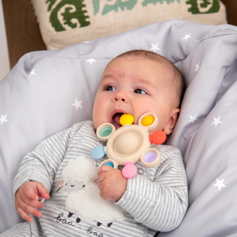 Silisoft Pop Teether (Rainbow), Pacifiers, Teethers & Teething Relief Learning SPACE