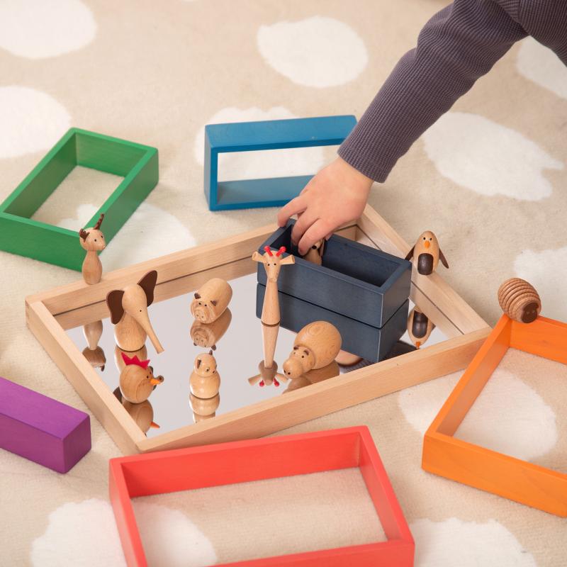 Small Wooden Mirror Tray, Learning SPACE