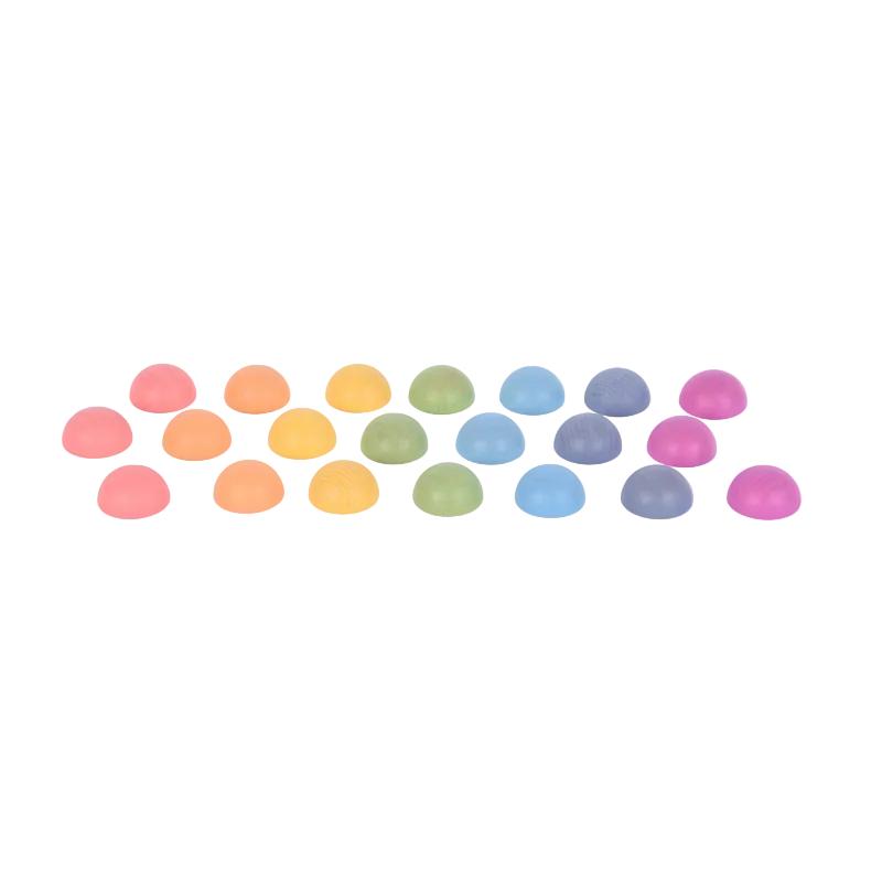 Rainbow Wooden Semispheres - Pk21, Learning SPACE