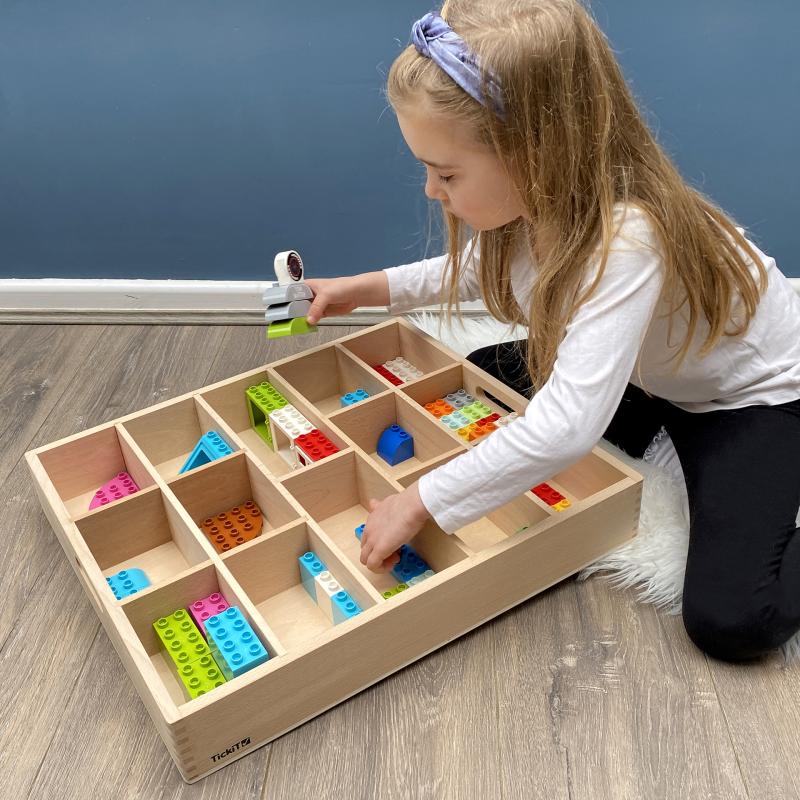 Wooden Sorting Tray - 14 Way, Learning SPACE