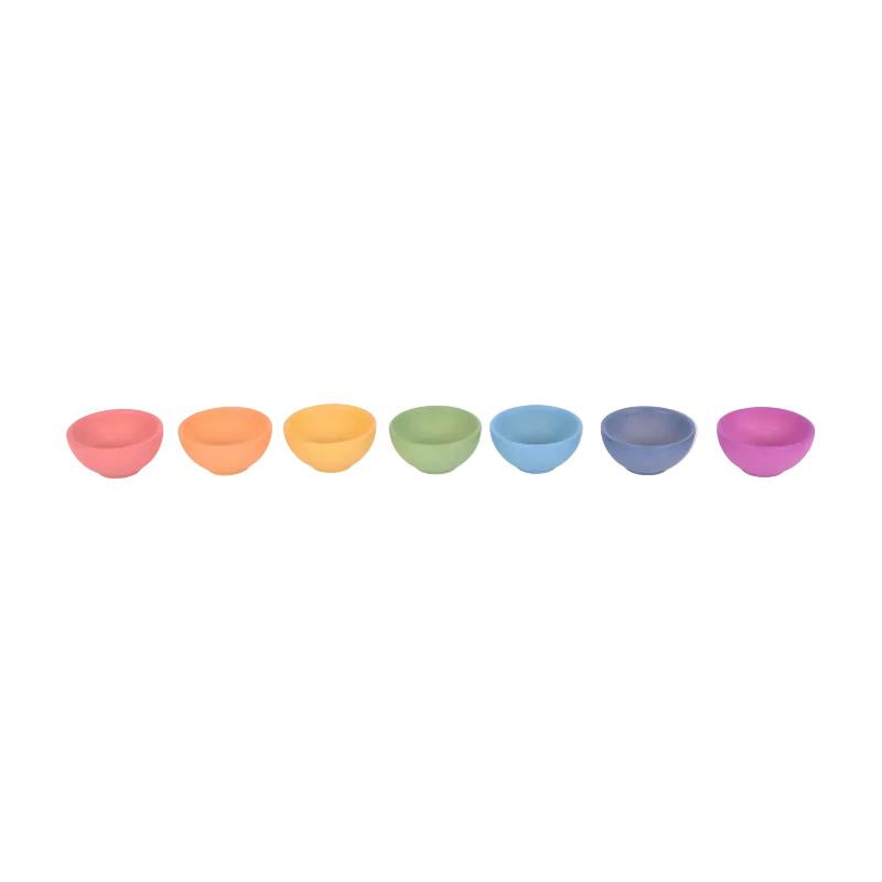 Rainbow Wooden Bowls - Pk7, Learning SPACE