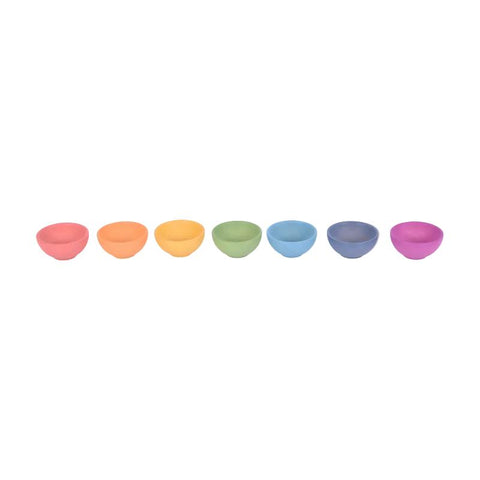 Rainbow Wooden Bowls - Pk7, Learning SPACE