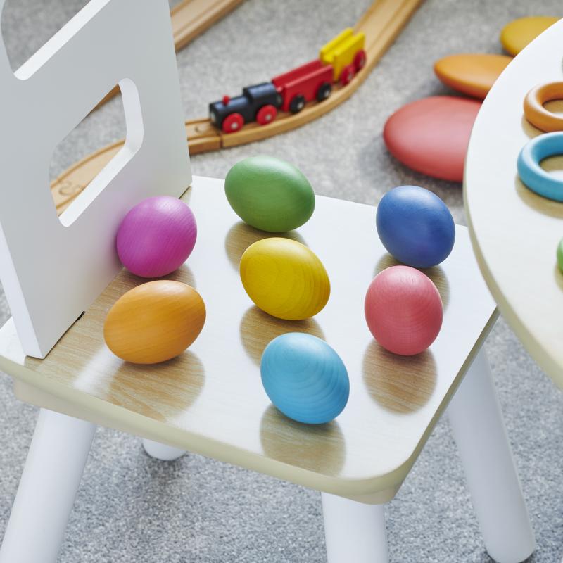 Rainbow Wooden Eggs, Learning SPACE