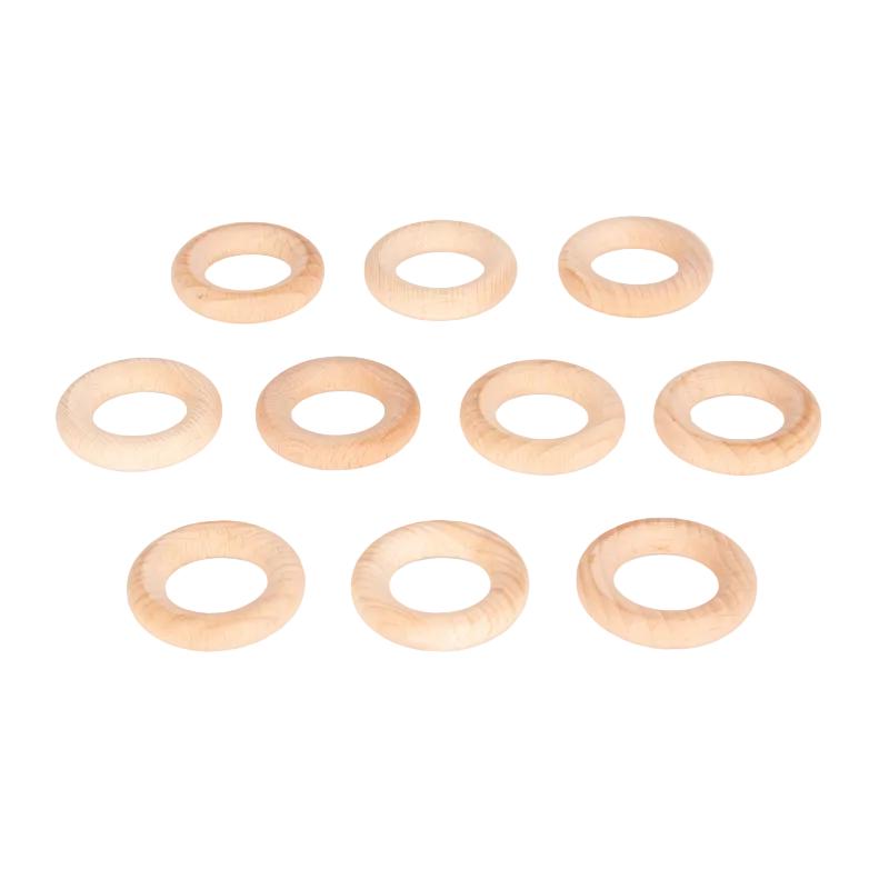 Natural Wooden Rings - Pk10, 48 mm Learning SPACE