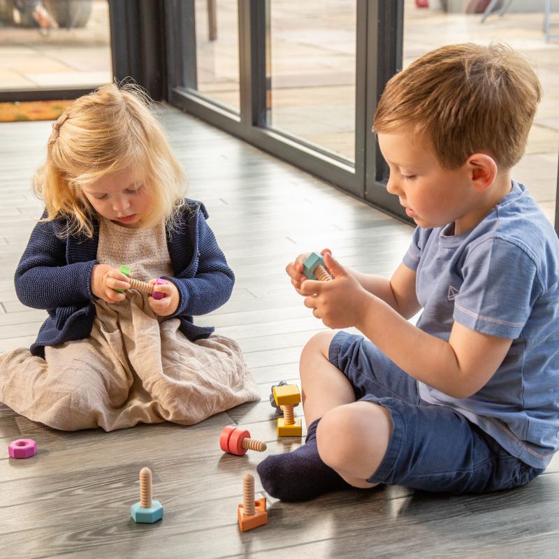 Rainbow Wooden Nuts & Bolts - Pk21, Learning SPACE