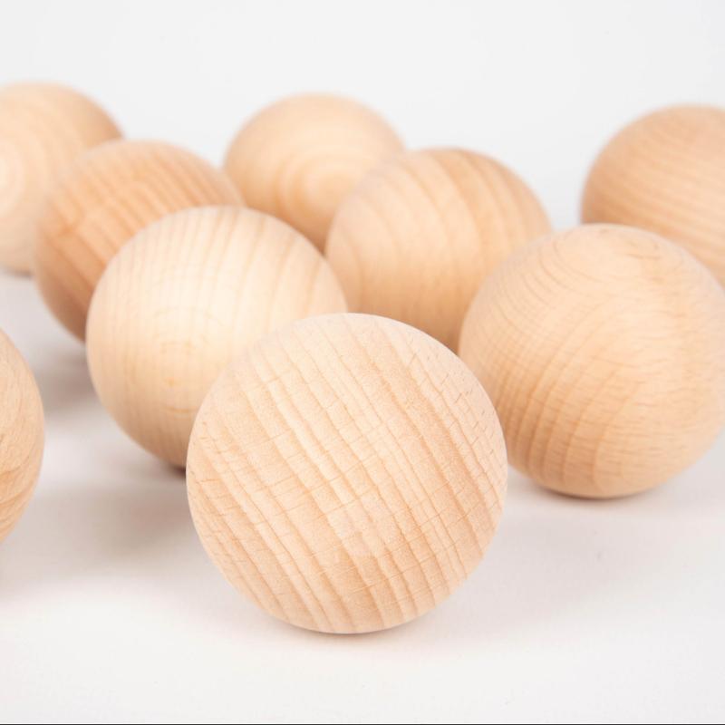 Natural Wooden Balls (50 mm) – Pack of 10, Learning SPACE