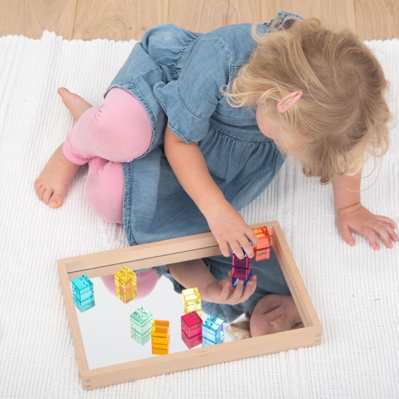 Small Wooden Mirror Tray, Learning SPACE