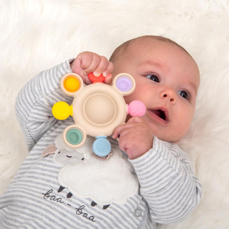 Silisoft Pop Teether (Rainbow), Pacifiers, Teethers & Teething Relief Learning SPACE