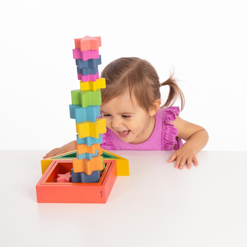 Rainbow Wooden Stars - Pk21, Learning SPACE