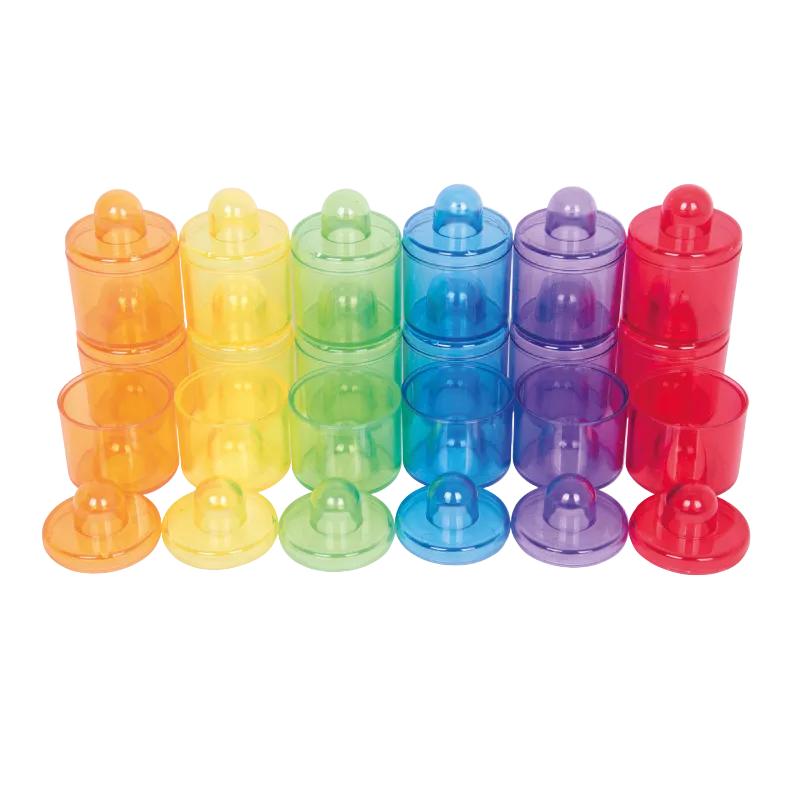 Translucent Colour Stackable Pot Set - Pk18, Learning SPACE