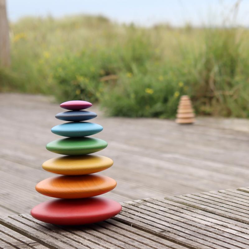 Rainbow Wooden Buttons, Learning SPACE