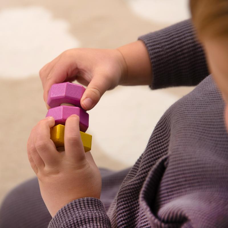 Rainbow Wooden Nuts & Bolts - Pk21, Learning SPACE