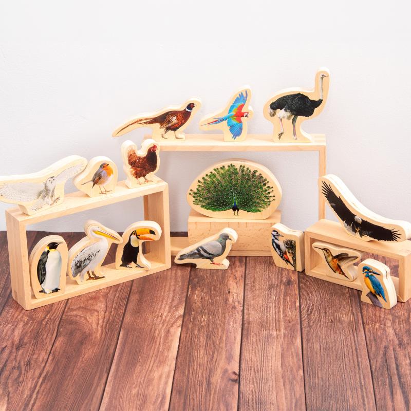 Wooden Bird Blocks Pk15, Learning SPACE