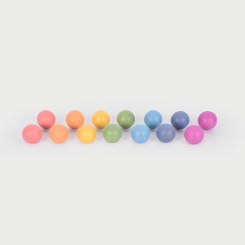 Rainbow Wooden Balls - Pk14, Learning SPACE