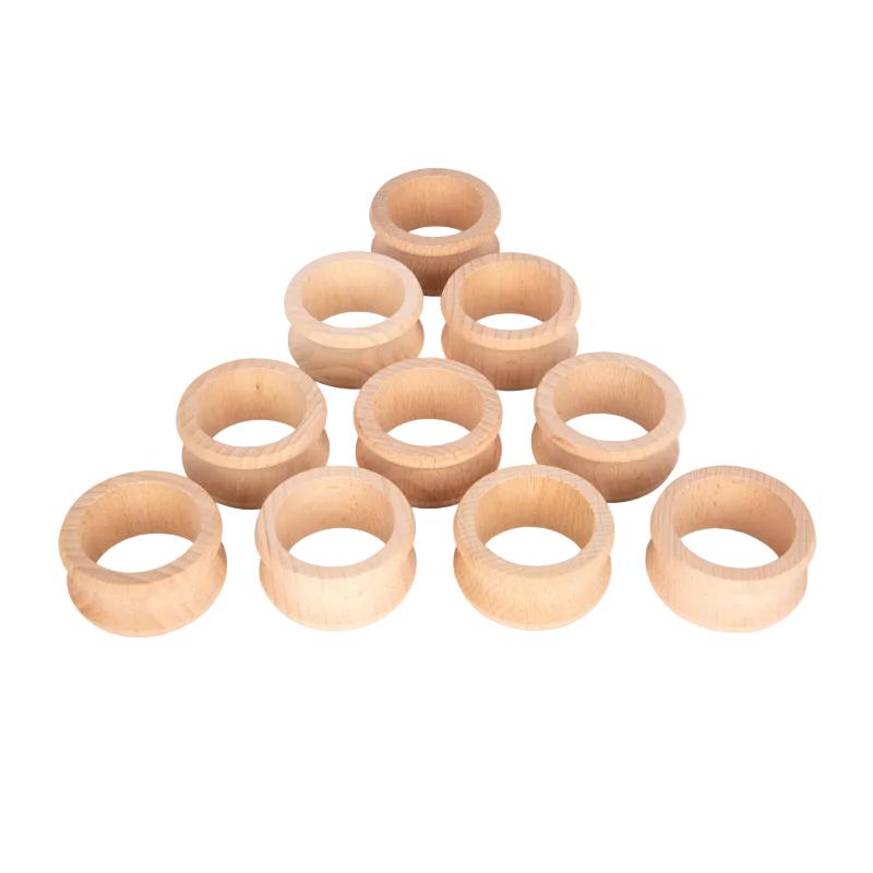 Natural Wooden Napkin Rings - Pk10, Learning SPACE