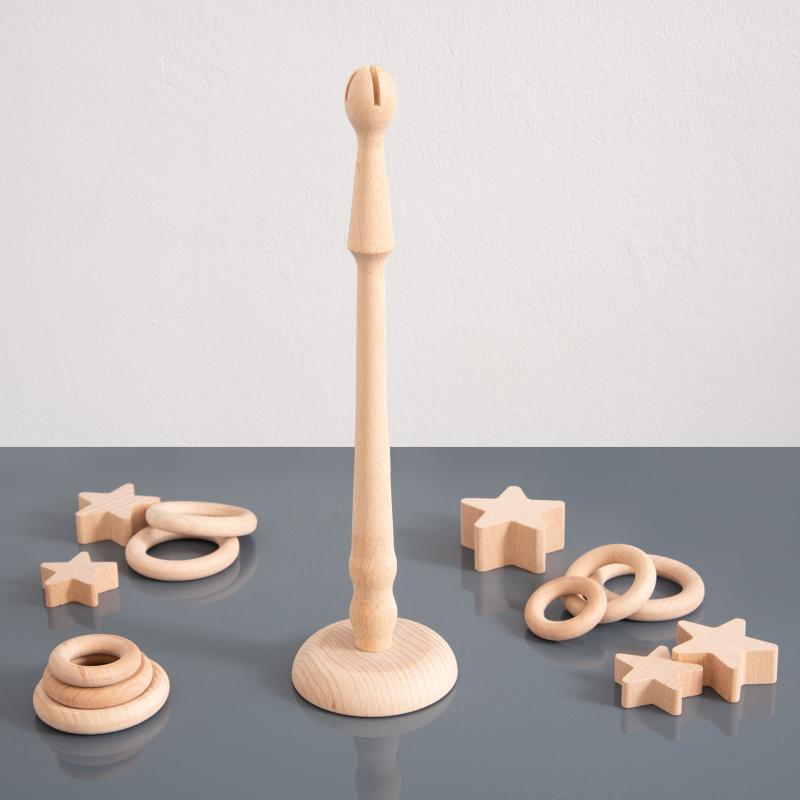 Natural Wooden Ring Stand, Learning SPACE