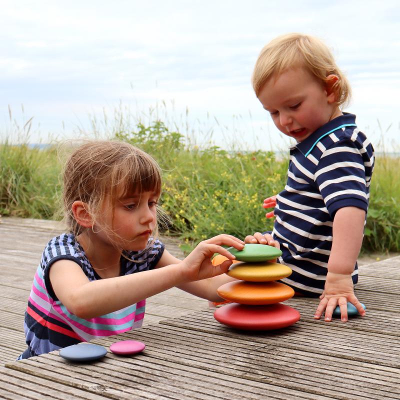 Rainbow Wooden Buttons, Learning SPACE