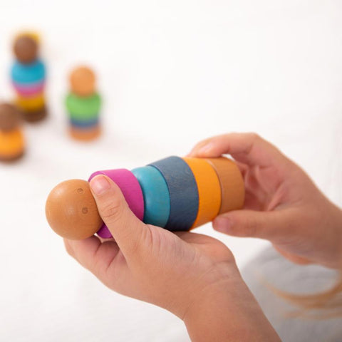 Rainbow Wooden Community People - Pk15 / 75 pieces, Learning SPACE