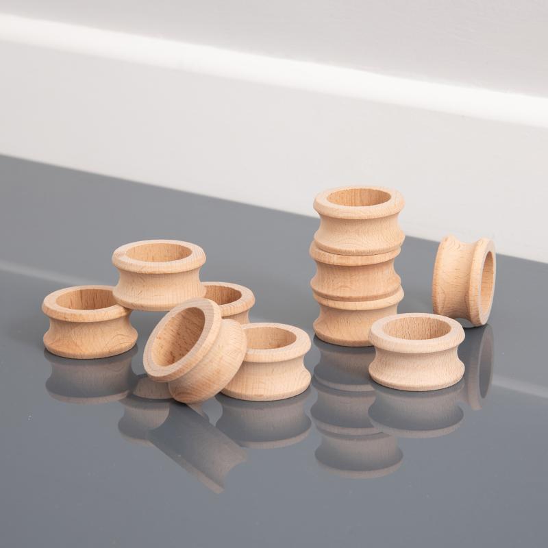 Natural Wooden Napkin Rings - Pk10, Learning SPACE