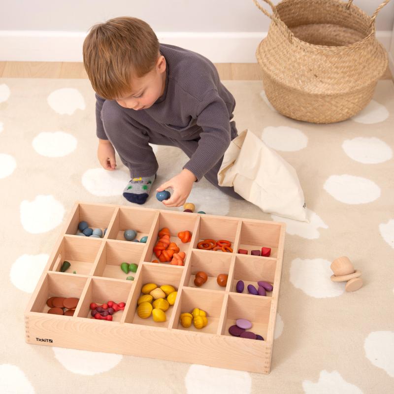 Wooden Sorting Tray - 14 Way, Learning SPACE