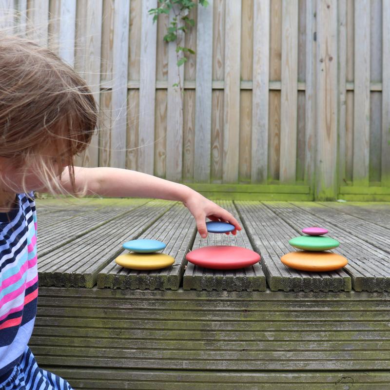 Rainbow Wooden Buttons, Learning SPACE