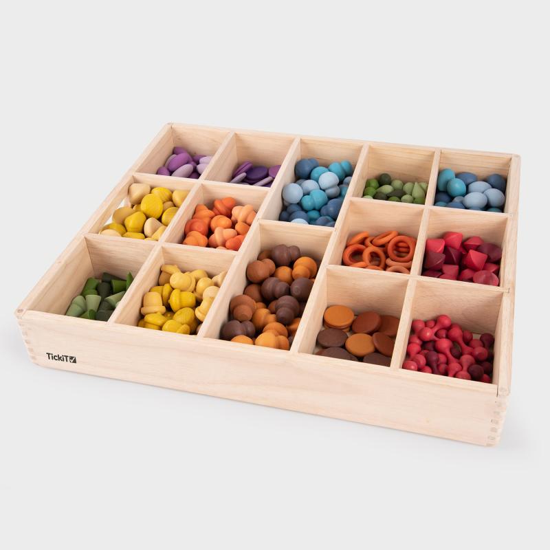 Wooden Sorting Tray - 14 Way, Learning SPACE