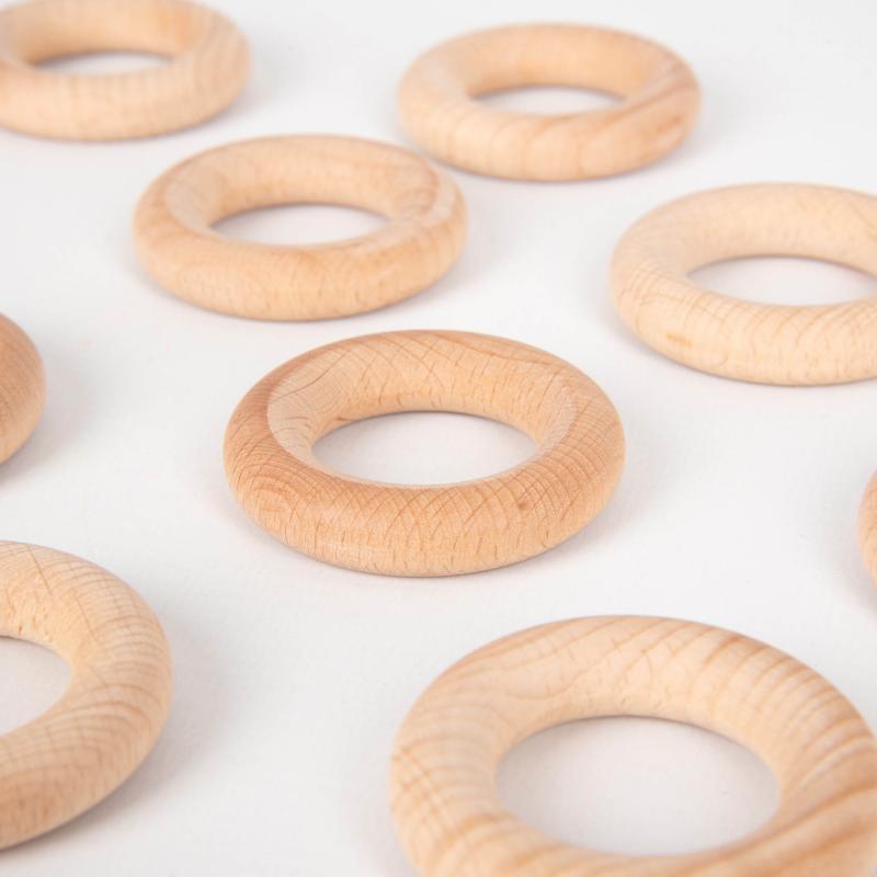 Natural Wooden Rings - Pk10, Learning SPACE