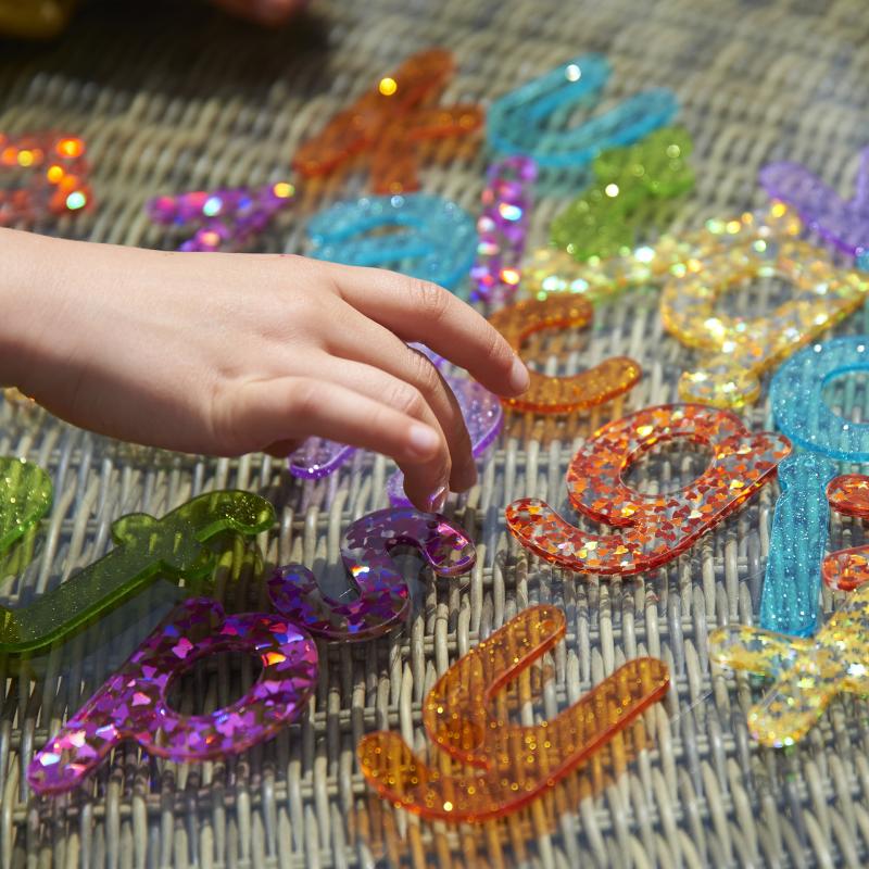 Rainbow Glitter Letters - Pk26, Activity Toys Learning SPACE