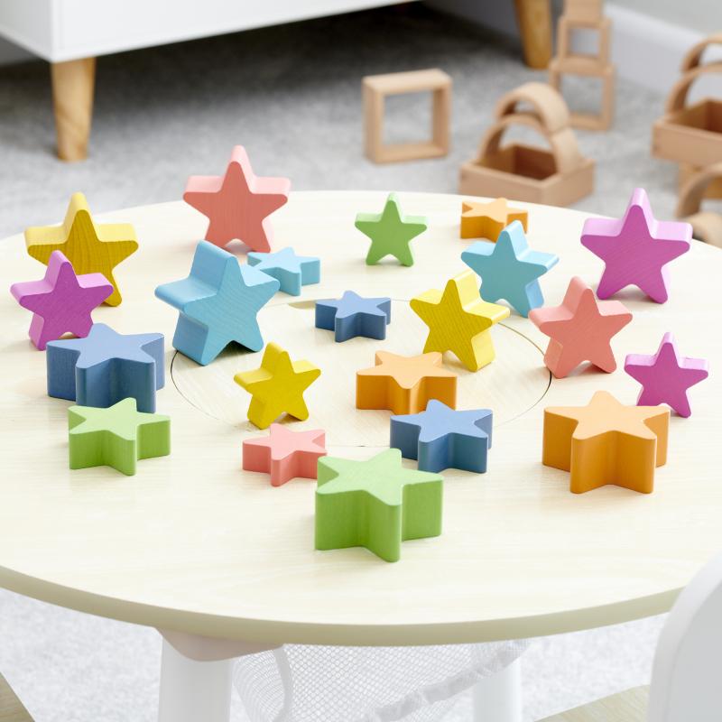 Rainbow Wooden Stars - Pk21, Learning SPACE