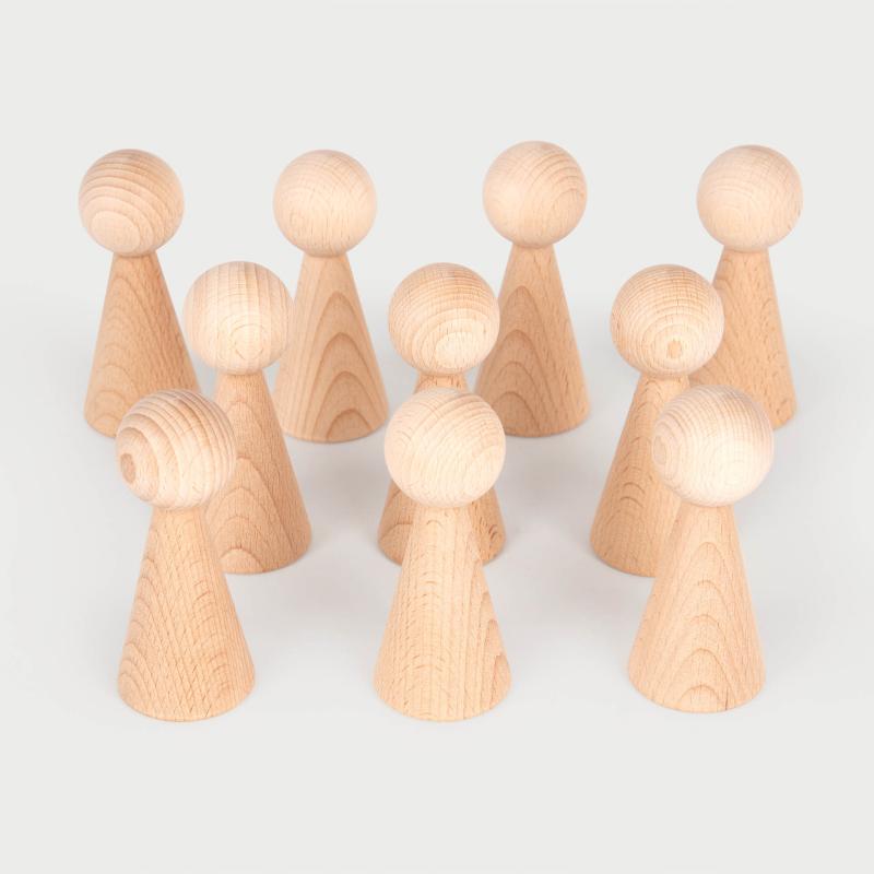 Natural Wooden Figures - Pk10, Learning SPACE