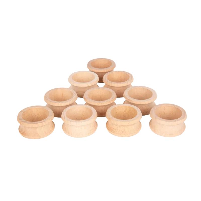 Natural Wooden Napkin Rings - Pk10, Learning SPACE