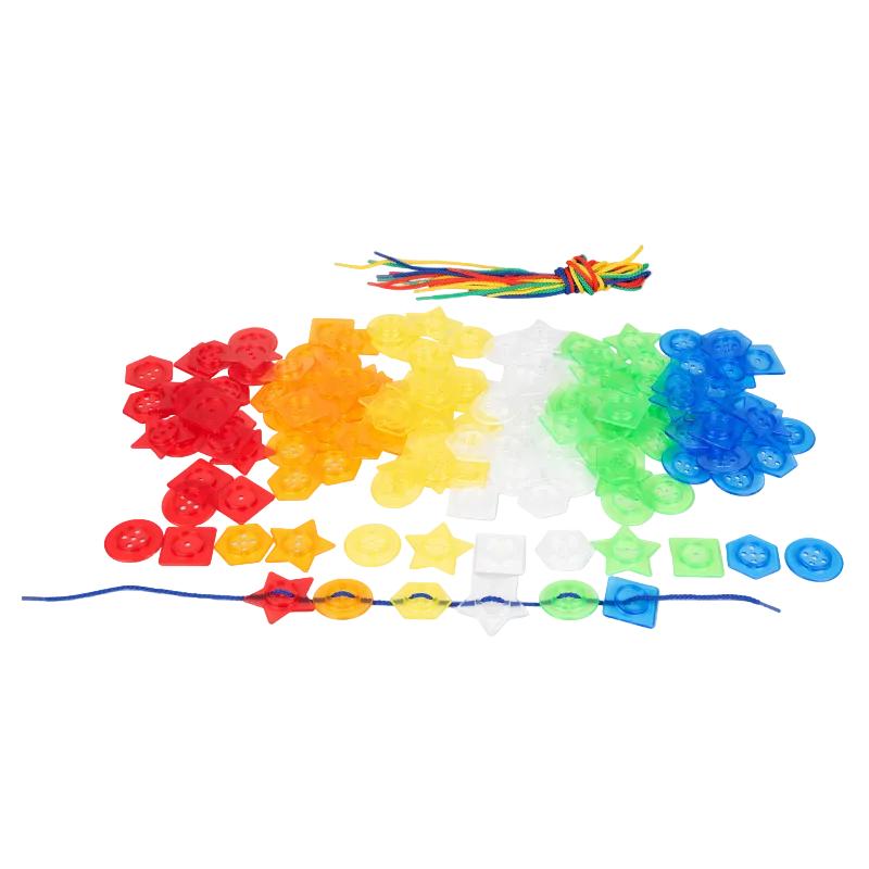 Translucent Stackable Buttons - Pk144 + 12 Laces, Maths Toys Learning SPACE