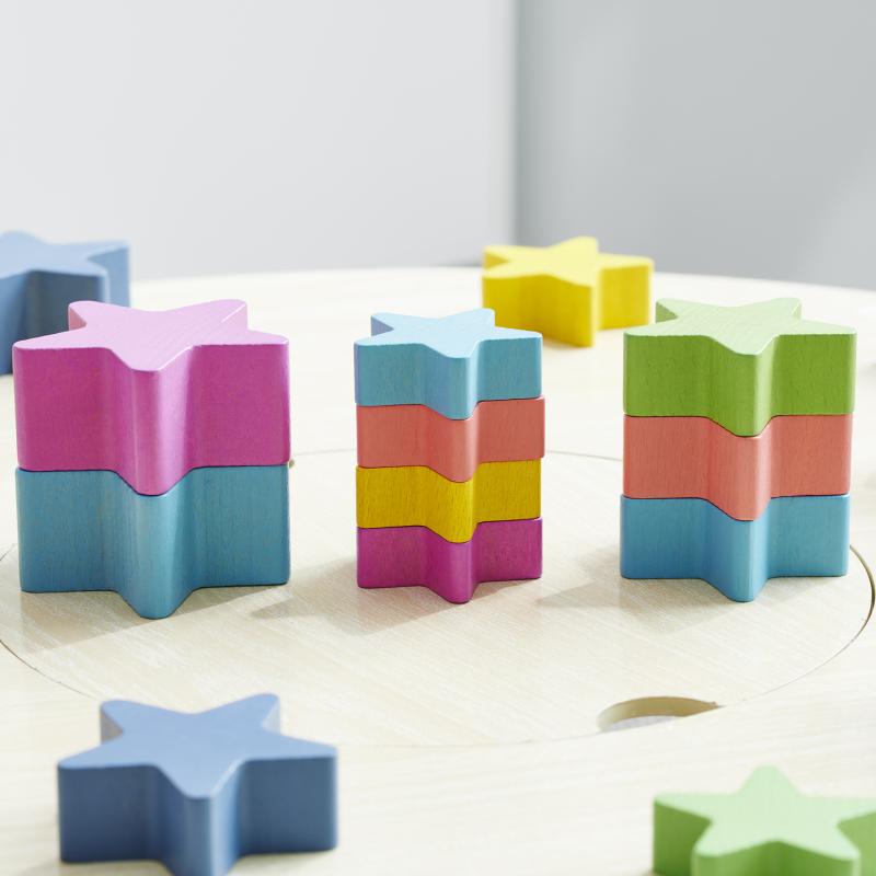 Rainbow Wooden Stars - Pk21, Learning SPACE