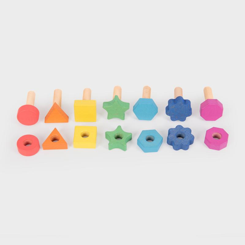 Rainbow Wooden Nuts & Bolts - Pk7, Learning SPACE