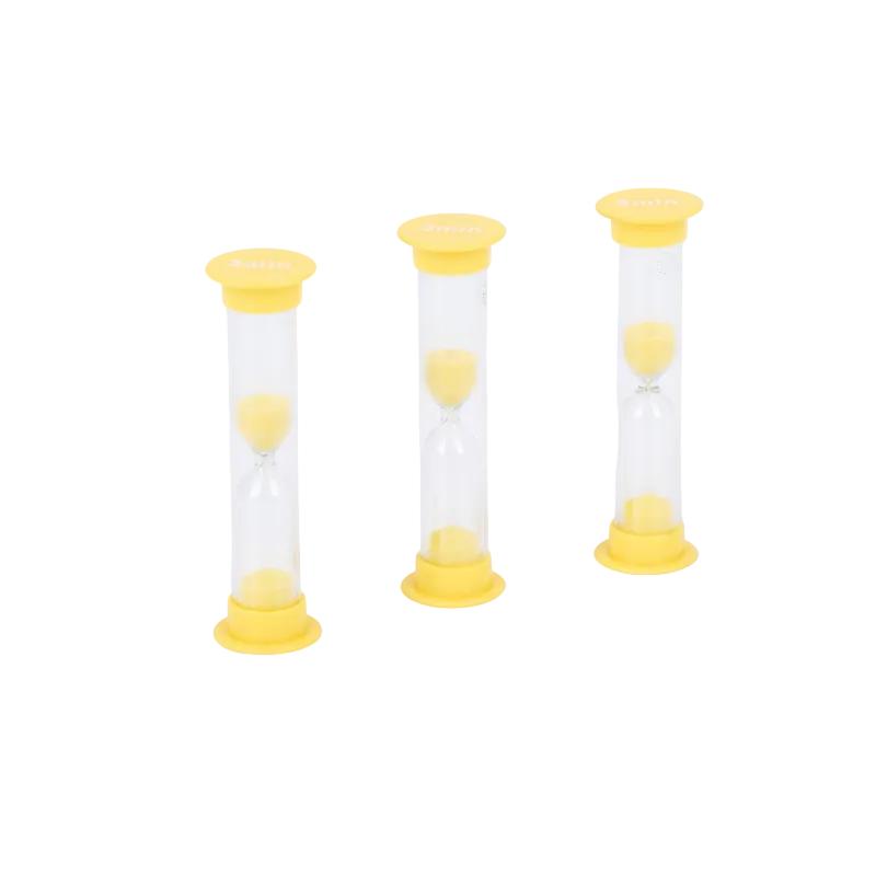 Mini Sand Timers - 3 Minute (Yellow) Pk3, Learning SPACE