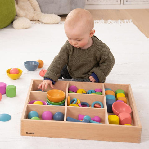 Wooden Sorting Tray - 7 Way, Learning SPACE