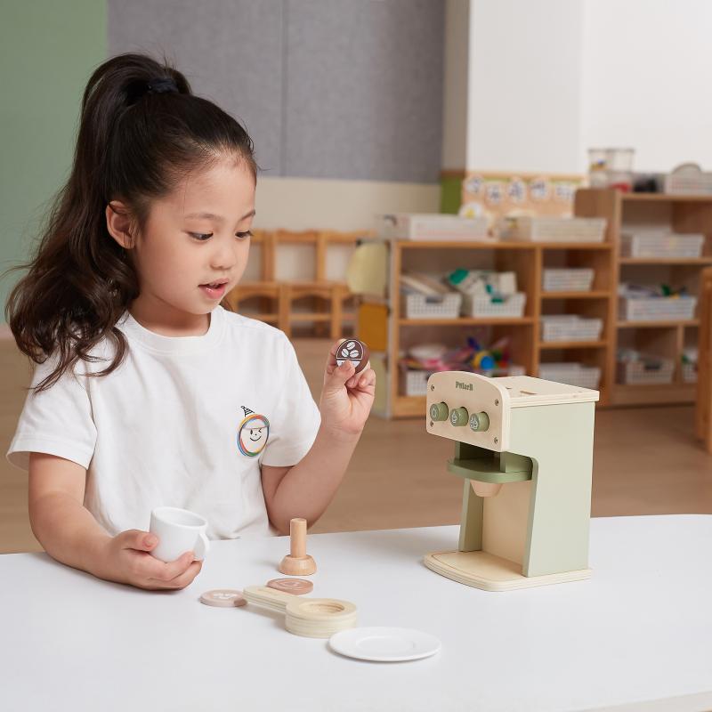 Coffee Machine Set Wooden Toy, Learning SPACE