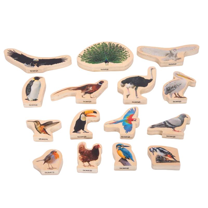 Wooden Bird Blocks Pk15, Learning SPACE