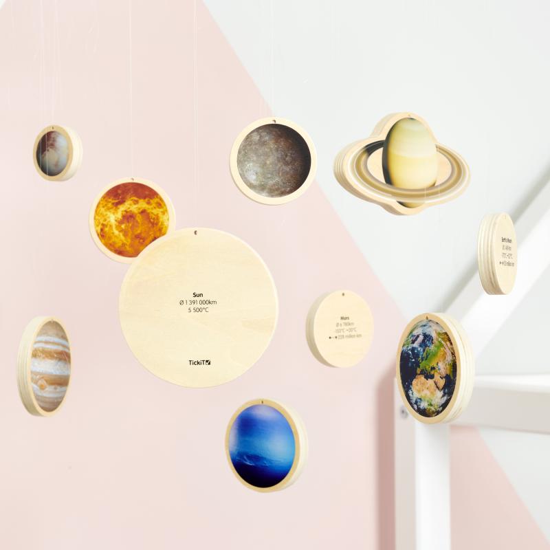 Wooden Solar System Discs - Pk11, Learning SPACE