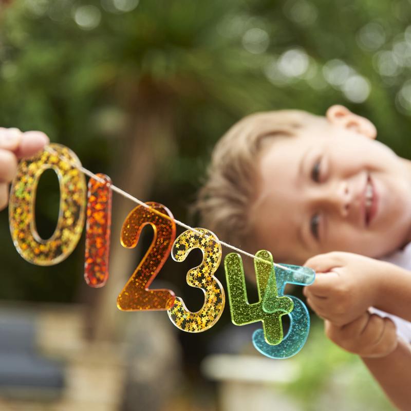 Rainbow Glitter Numbers - Pk14, Learning SPACE