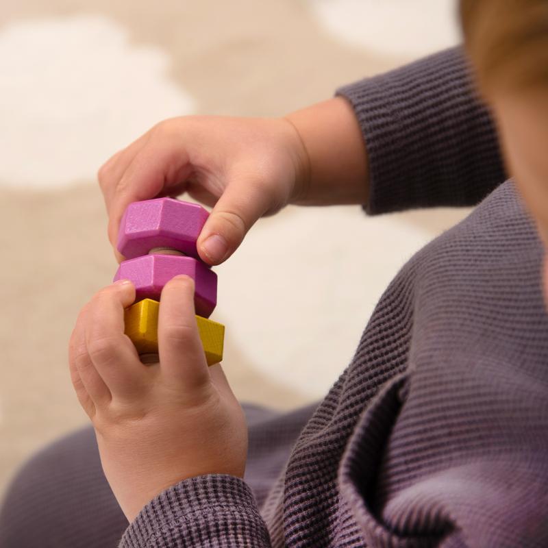 Rainbow Wooden Nuts & Bolts - Pk21, Learning SPACE