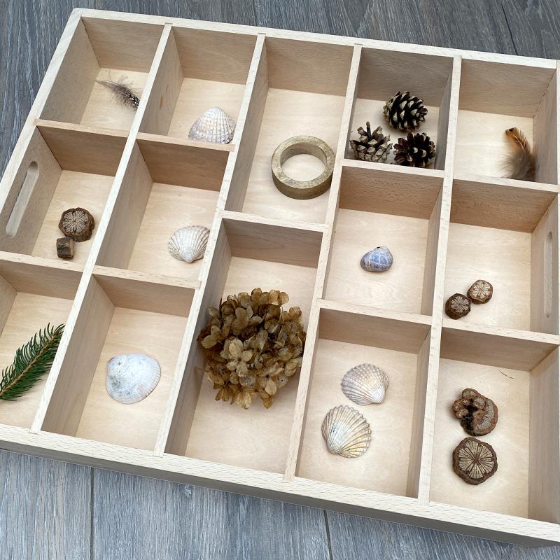 Wooden Sorting Tray - 14 Way, Learning SPACE