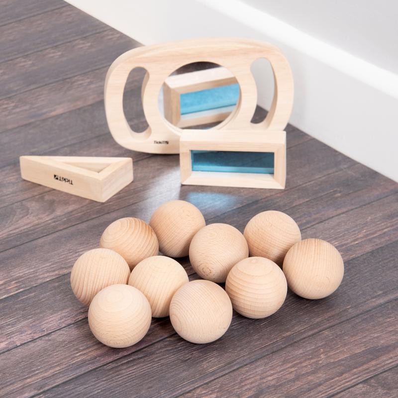 Natural Wooden Balls (50 mm) – Pack of 10, Learning SPACE