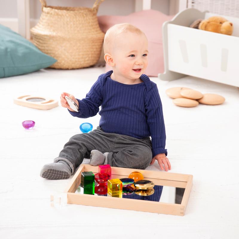Small Wooden Mirror Tray, Learning SPACE